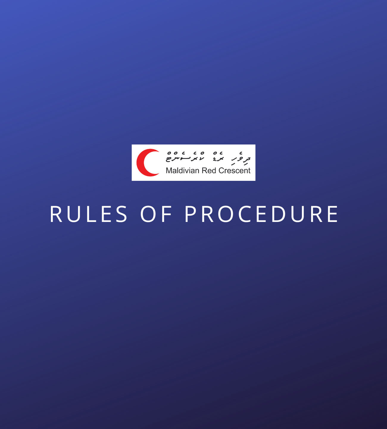 Image of Maldivian Red Crescent - Rules of Procedure 2022